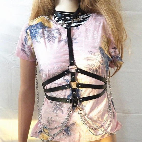 Sexy Gothic Leather Belt Chain Harness
